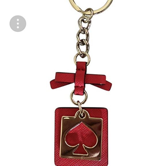 ♤New Kate Spade Classic Red Logo Key Fob♤ - Picture 2 of 8
